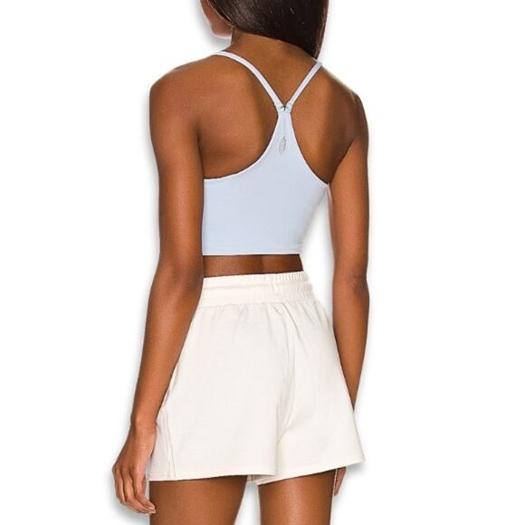 Free People Crop Top 4 Ways Styling Racerback Spaghetti Strap Light Blue S NWOT - Picture 5 of 11
